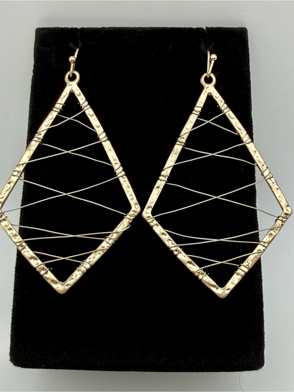 Gold Geometric Wire-Accent Drop Earrings - Women Jewelry